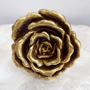 Gold Tone Rose Swag Holder Clothing Hook 5.5”